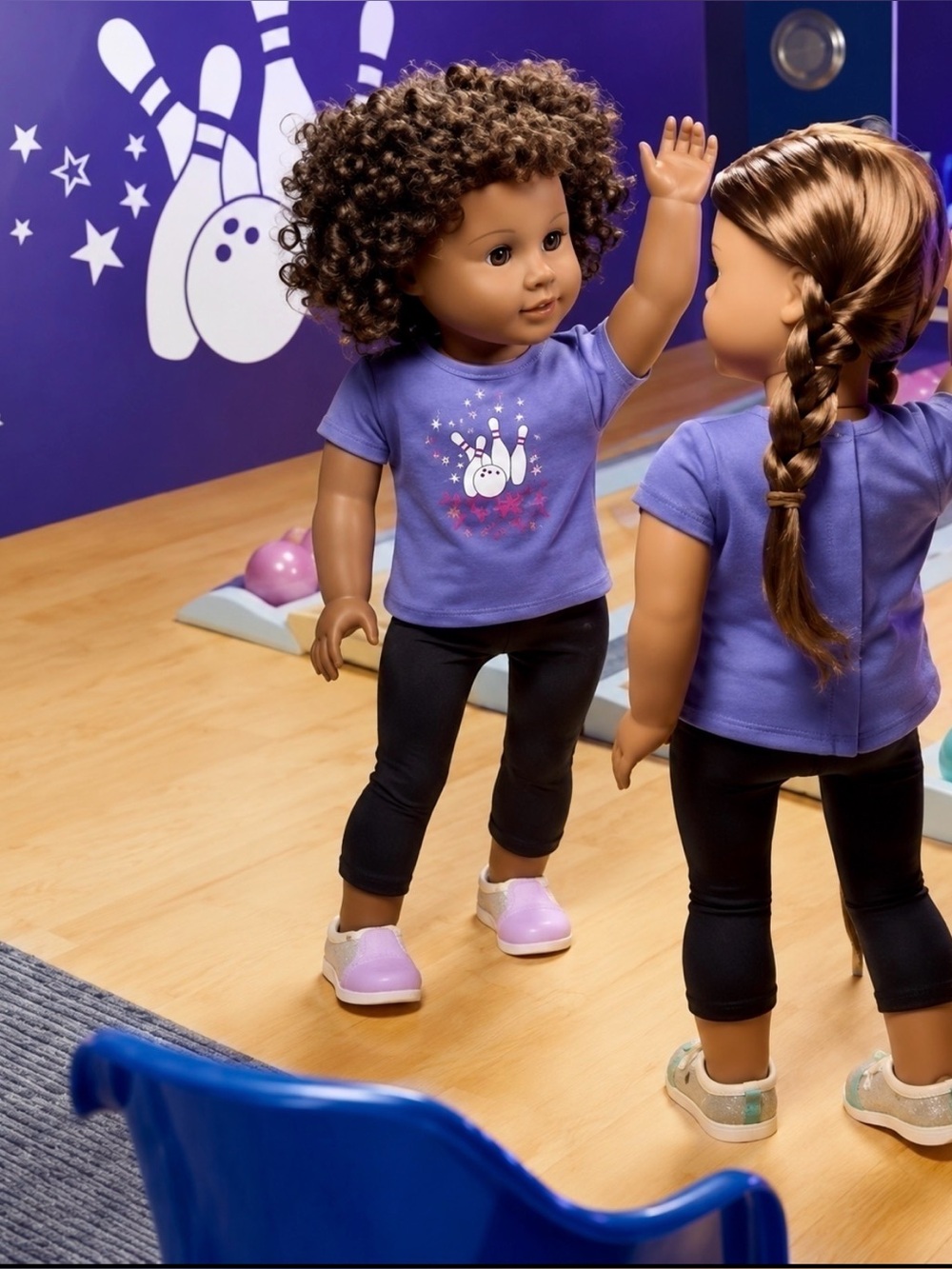 American Girl Lanes Bowling Shirt Retired 18” Doll Glow in the Dark Top